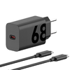 Fali töltőadapter Motorola, 68W, 6.2A, 1 x USB-C, USB-C kábellel, fekete PG38C06281 - 0. kép
