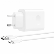Fali Töltő Huawei HW-100400E01, 40W, 4A, 1 x USB-A, USB-C Kábellel, Fehér
