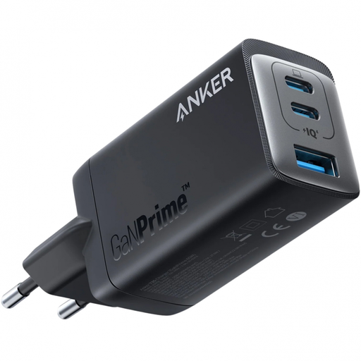 Fali töltő Anker 735 GaNPrime III, 65W, 3A, 1 x USB-A - 2 x USB-C, Fekete A2668311