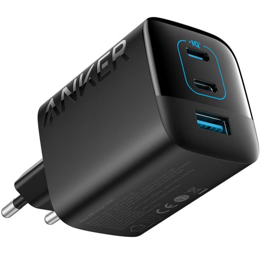 Hálózati töltő Anker 336, 67W, 3.25A, 1 x USB-A - 2 x USB-C, Fekete A2674G11
