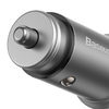 Autós töltő Baseus Circular Metal, 30W, 5A, 1 x USB-A - 1 x USB-C, Szürke - 0. kép