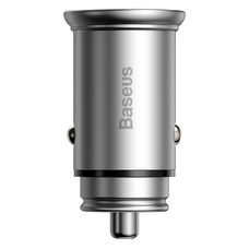 Autós töltő Baseus Circular Metal, 30W, 5A, 1 x USB-A - 1 x USB-C, Szürke