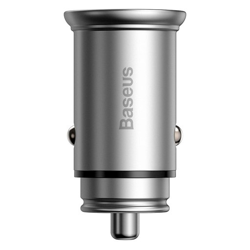 Autós töltő Baseus Circular Metal, 30W, 5A, 1 x USB-A - 1 x USB-C, Szürke