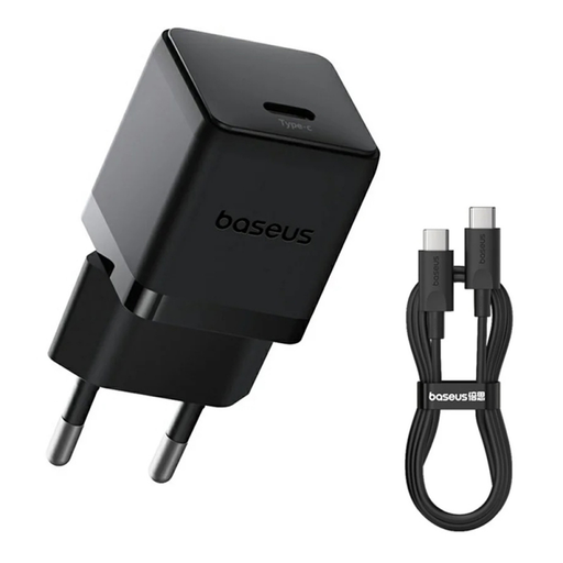 Wall Charger Baseus Palm, 20W, 3A, 1 x USB-C, USB-C Kábellel, Fekete P10111602113-01