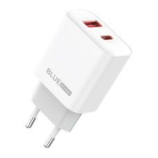 Wall Charger Blue Power BPCE12, 20W, 3A, 1 x USB-A - 1 x USB-C, Fehér