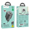 Fali töltő Hoco N41, 20W, 3A, 1 x USB-A - 1 x USB-C, Lightning kábellel, fekete - 4. kép