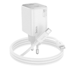 Fali töltő Hoco N42, 45W, 3A, 2 x USB-C, USB-C kábellel, Fehér - 0. kép