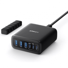 Asztali Töltő Anker, 112W, 3A, 3 x USB-A - 3 x USB-C, Fekete A2154G11