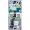 LCD Kijelző Modul Samsung Galaxy S21 Ultra 5G G998-hoz, kamera nélkül, Ezüst - 1. kép