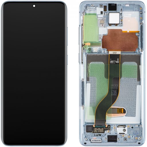 LCD Kijelző Modul Samsung Galaxy S20+ 5G G986 / S20+ G985 készülékhez, kamera nélkül, Cloud Blue