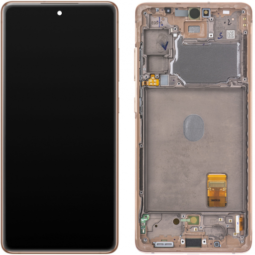 LCD kijelző modul Samsung Galaxy S20 FE 5G G781, narancssárga, üvegfólia