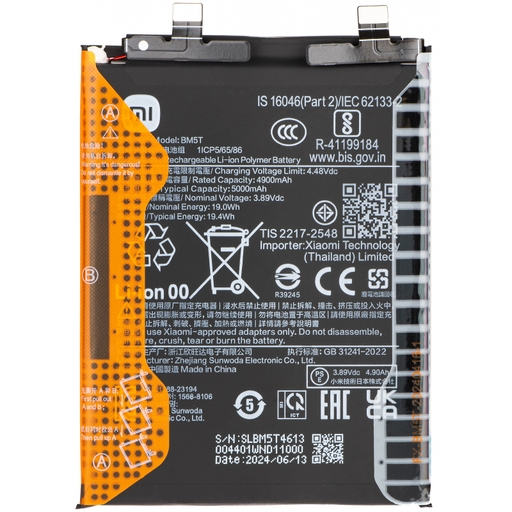 BM5T akkumulátor Xiaomi 14T / 13T / Poco X6 Pro / M6 Pro 4G / Redmi Note 13 Pro 4G