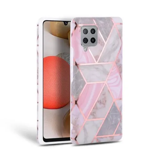 Tech-Protect Marble tok Samsung A42 5G pink