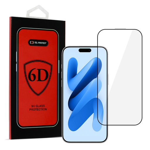 Tel Protect Full Glue 6D Edzett Üvegfólia iPhone 17 Air Fekete üvegfólia