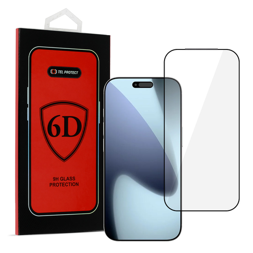 Tel Protect Full Glue 6D Tempered Glass for IPHONE 17 PRO BLACK