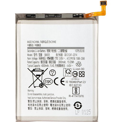 EB-BA505ABU akkumulátor Samsung Galaxy A50s A507 / A30s A307 / A50 A505 / A30 A305 készülékhez, utángyártott