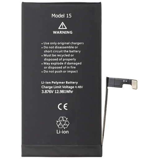 Akkumulátor Apple iPhone 15-hez, 3349mAh kapacitás