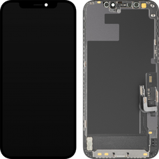 LCD kijelző modul MP Apple iPhone 12 / 12 Pro készülékhez, Soft OLED FHD IC mozgatható verzió, utángyártott, fekete