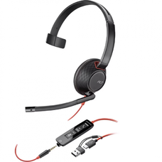 Call Center fejhallgató mikrofonnal HP Poly Blackwire C5220, Mono, USB-C / USB-A, Fekete 8X230AA