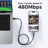 USB-C to USB-C kábel UGREEN L509, 100W, 5A, 1m, Szürke - 4. kép