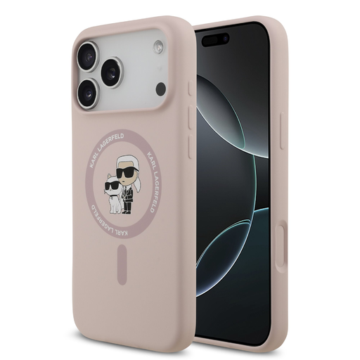 Karl Lagerfeld Liquid Silicone Karl és Choupette MagSafe tok iPhone 17 Pro Max Pink Karl Lagerfeld Liquid Silicone Karl és Choupette MagSafe tok iPhone 17 Pro Max Pink