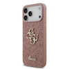  iPhone 17 Pro Max Rózsaszín Guess PU Fix Glitter 4G Fém Logós Tok - 0. kép