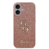  iPhone 17 Pink Guess PU Fixed Glitter 4G Metal Logo tok - 1. kép