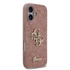  iPhone 17 Pink Guess PU Fixed Glitter 4G Metal Logo tok - 2. kép