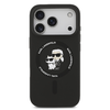 Karl Lagerfeld Liquid Silicone Karl and Choupette MagSafe tok iPhone 17 Pro-hoz fekete - 1. kép