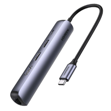 USB-C Hub UGREEN CM418 (10919), 2 x USB-A 3.0 - 1 x USB-C - 1 x HDMI - 1 x RJ45, Szürke