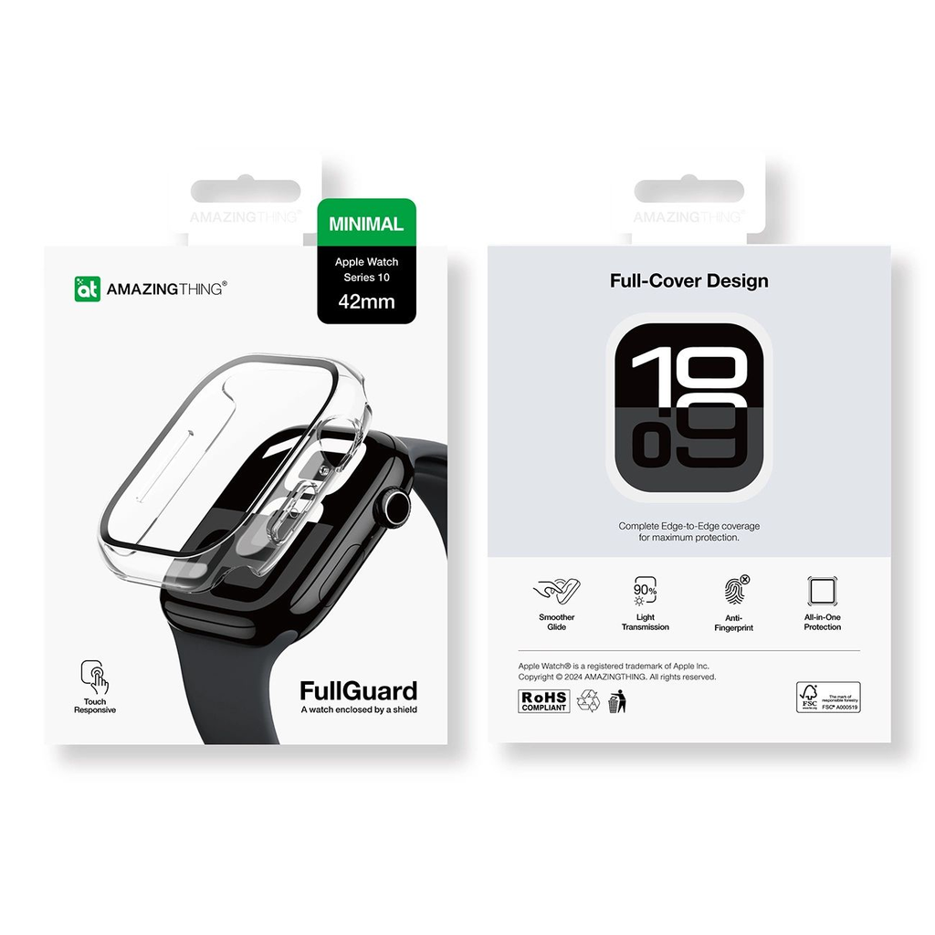 AmazingThing Radix Glass tok Apple Watch 42mm - Átlátszó - 9