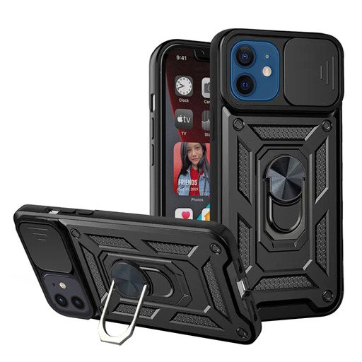 iPhone 12 / iPhone 12 Pro - CamShield Series - Techsuit - Fekete tok