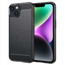  iPhone 14 - Techsuit - Szénszálas Szilikon Tok - Fekete tok