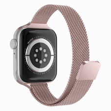 Apple Watch szíj - Techsuit (W034) - kompatibilis az 1/2/3/4/5/6/7/8/9/10/SE/SE 2/Ultra/Ultra 2 modellekkel (42/44/45/46/49 mm) - Rózsaszín.