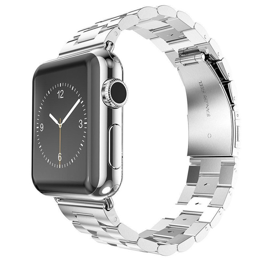 Apple Watch szíj - Techsuit (W036) - kompatibilis a következő modellekkel: 1/2/3/4/5/6/7/8/9/10/SE/SE 2/Ultra/Ultra 2 (42/44/45/46/49 mm) - Ezüst