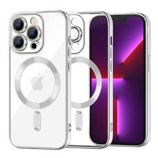 iPhone 13 Pro - Techsuit - Luxuskategóriás Kristály MagSafe - Ezüst tok
