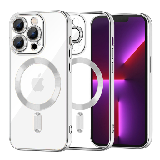 iPhone 13 Pro - Techsuit - Luxuskategóriás Kristály MagSafe - Ezüst tok iPhone 13 Pro - Techsuit - Luxuskategóriás Kristály MagSafe - Ezüst tok