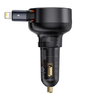 CHG Baseus Enjoyment Pro autós gyorstöltő 55W, USB Type-A + iPhone automata behúzós kábel, fekete - 1. kép