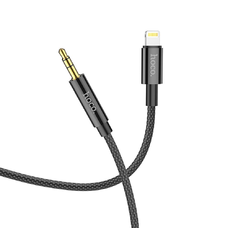 Kábel AUX Jack 3,5 mm - Lightning Hoco 1 m fekete