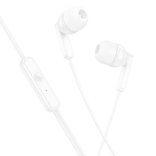 HOCO vezetékes fülhallgató Jack 3,5 mm mikrofonnal M121 fehér