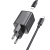 HOCO fali töltő Type C + Type C to Lightning kábel QC PD 20W N40 fekete - 0. kép