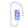 SWING (6 mm) Telefon csuklópánt, Telefontartó állítható hosszúsággal / zsinór hossza 165 cm (max 82.5 cm a hurokban) / vállon vagy nyakon - fehér-lila - 4. kép