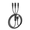 Kábel 3 az 1-ben USB A - Lightning / Micro USB / USB C Hoco 2A 1 m fekete - 1. kép