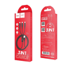 Kábel 3 az 1-ben USB A - Lightning / Micro USB / USB C Hoco 2A 1 m fekete - 4. kép