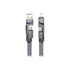 FORCELL F-ENERGY C241 4 az 1-ben kábel Type C / USB A Type C / Lightning QC PD 3A 60W 1 m króm - 0. kép