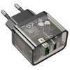 HOCO fali töltő USB A + Type C PD QC3.0 3A 20W N34 átlátszó - 0. kép
