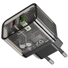 HOCO fali töltő USB A + Type C PD QC3.0 3A 20W N34 átlátszó - 1. kép