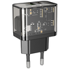 HOCO fali töltő USB A + Type C PD QC3.0 3A 20W N34 átlátszó - 2. kép