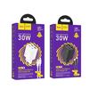 HOCO töltő 2 x Type C + 2 x USB A + kábel Type C Lightningra PD QC3.0 3A 30W N56 fehér - 4. kép