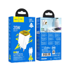 HOCO fali töltő USB A + Type C + kábel Type C - Lightning PD QC3.0 3A 20W N52 fehér - 2. kép